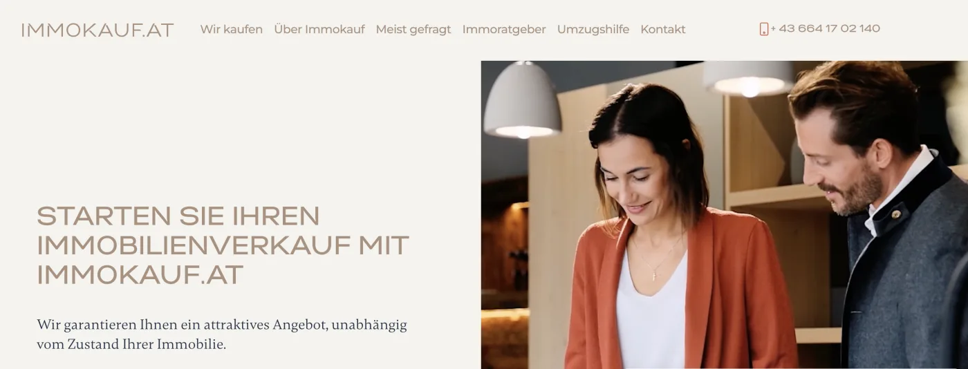Immokauf.at website designed by 741.Studio